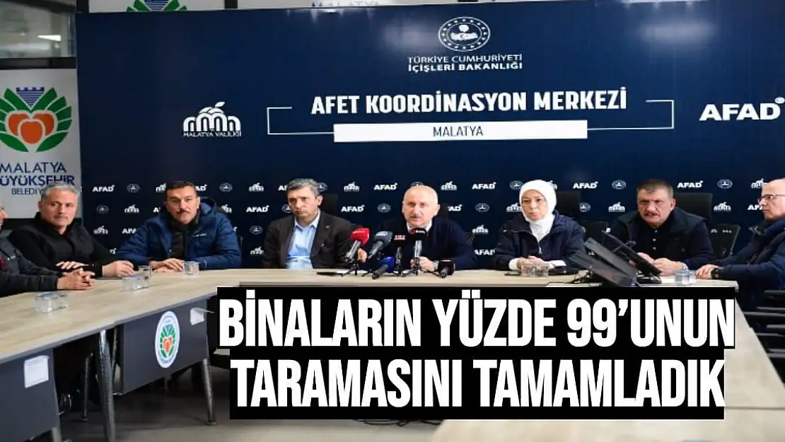 Binaların yüzde 99´unun taramasını tamamladık