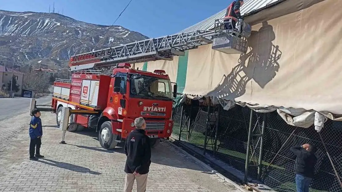 'Çatıda mahsur kalan kedi kurtarıldı'