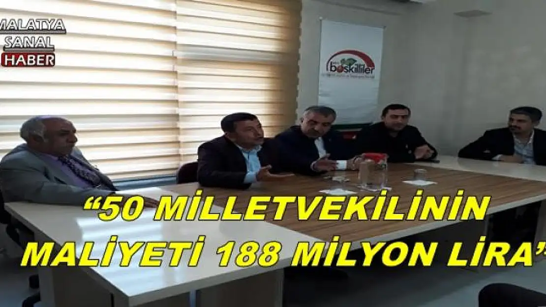 '50 MİLLETVEKİLİNİN MALİYETİ 188 MİLYON LİRA'''''
