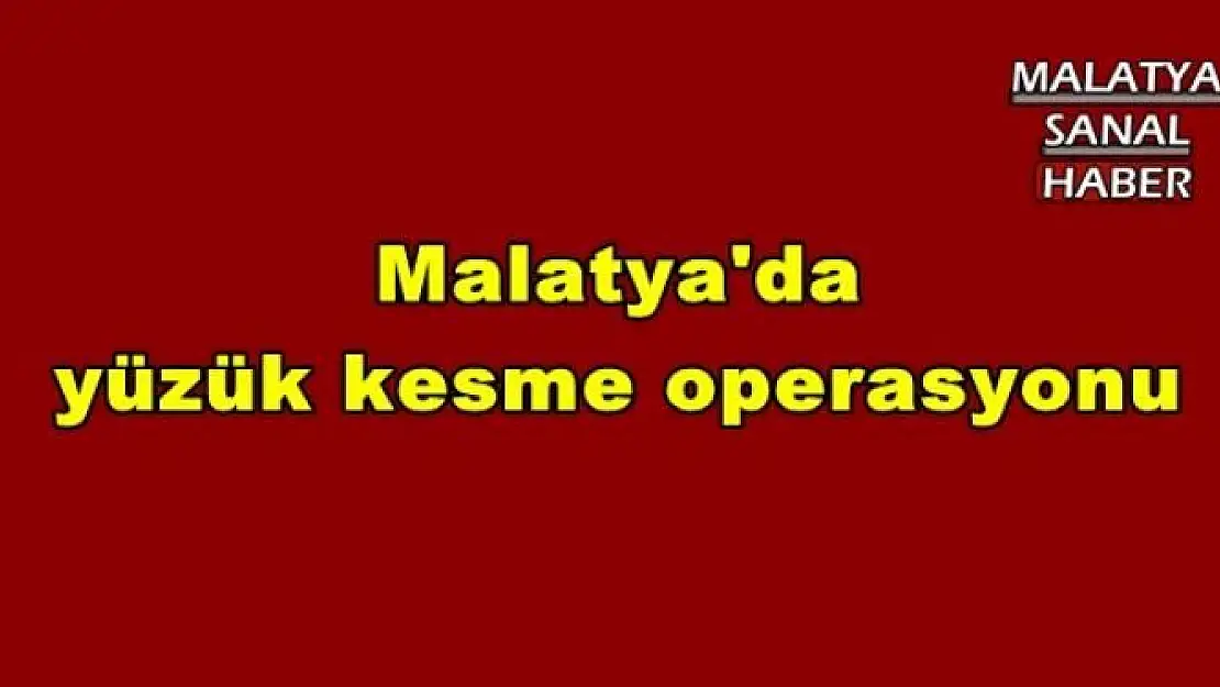 Malatya'da yüzük kesme operasyonu