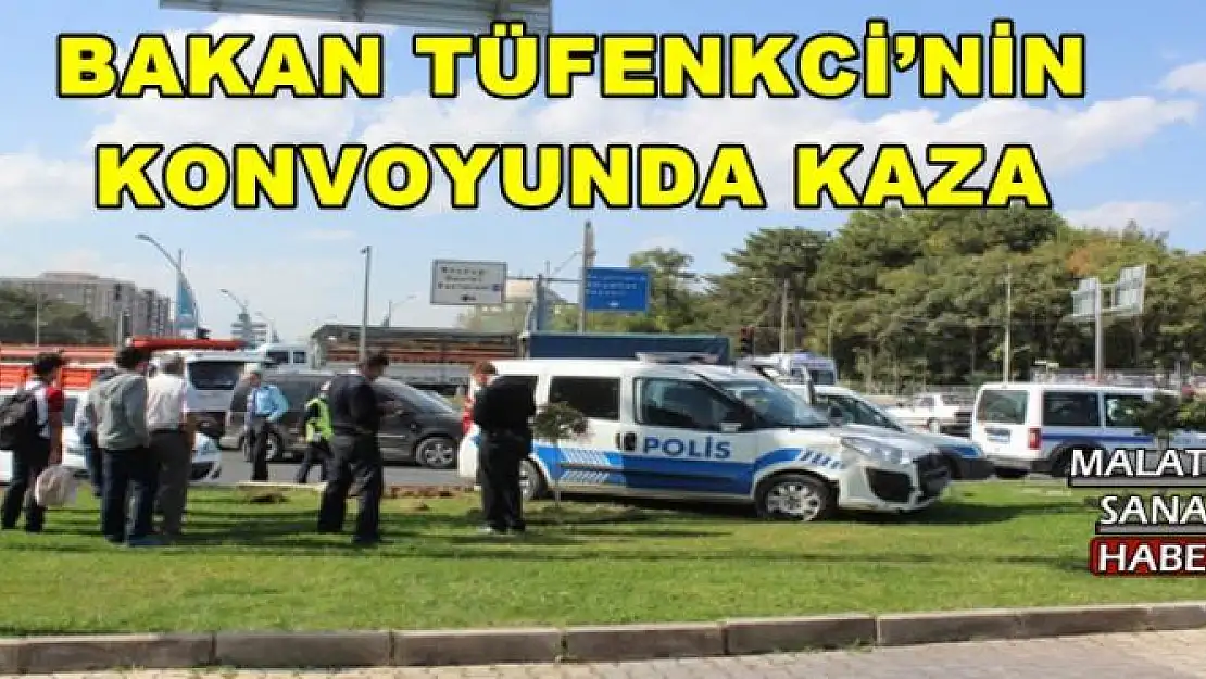 BAKAN TÜFENKCİ´NİN KONVOYUNDA KAZA