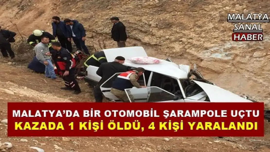 MALATYA´DA BİR OTOMOBİL ŞARAMPOLE UÇTU