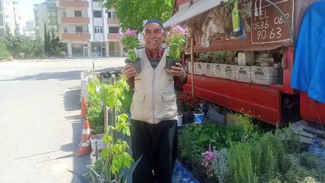 'Çiçekçi dede, kendi yetiştirdiği fidelerle ekonomik gelir elde ediyor'