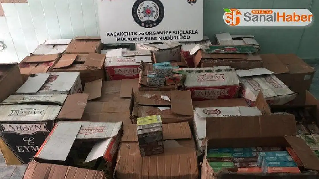 Depo baskınında kaçak nargile tütünleri ele geçirildi