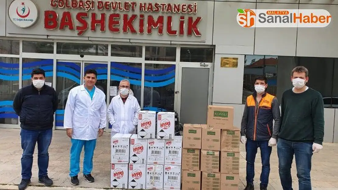 Devlet hastanesine dezenfektan bağışı