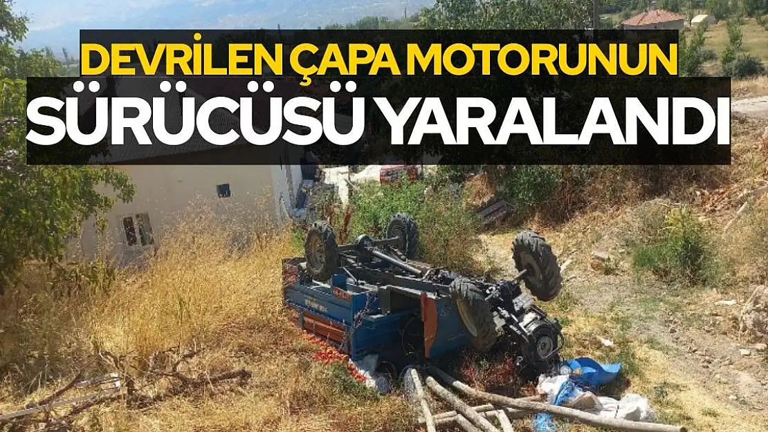 Devrilen çapa motorunun sürücüsü yaralandı