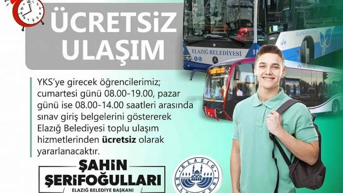 'Elazığ Belediyesinden öğrencilere ücretsiz ulaşım imkanı'