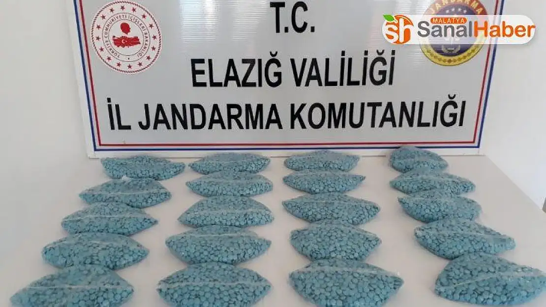 Elazığ'da 20 bin adet uyuşturucu hap ele geçirildi