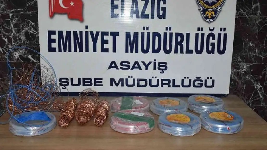 'Elazığ´da 21 suç kaydı bulunan 2 şüpheli, çaldıkları kabloları yakarken yakalandı'