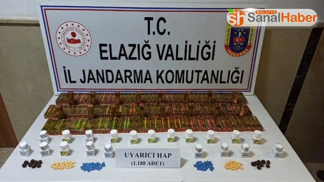 Elazığ'da bin 308 adet uyarıcı hap ele geçirildi