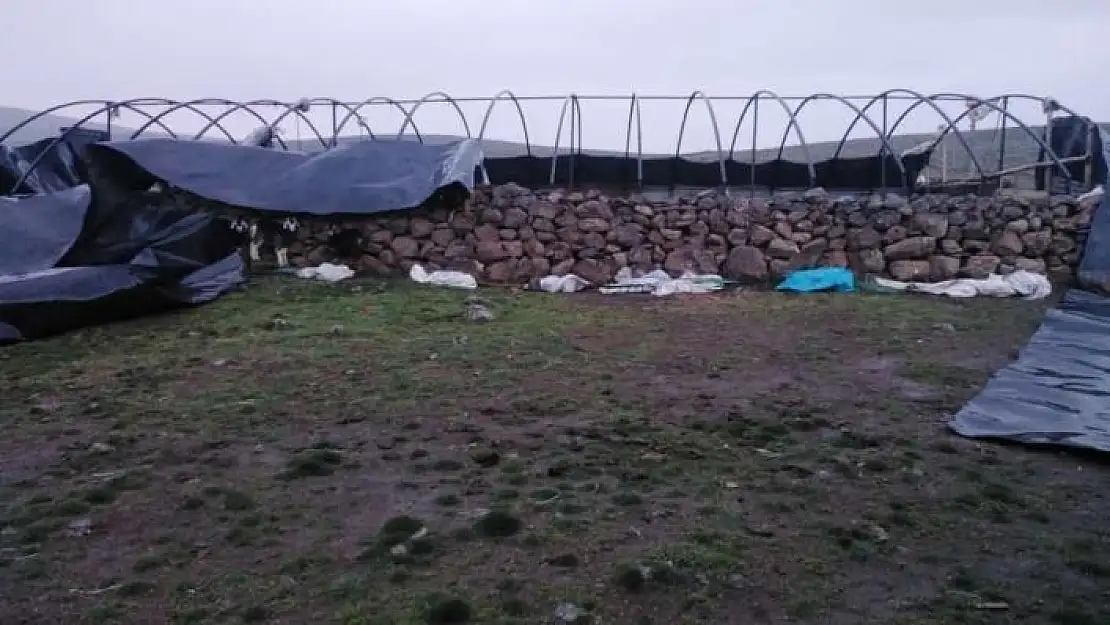 'Elazığ´da fırtına direkleri devirdi, çatıları uçurdu 10 kuzu telef oldu'
