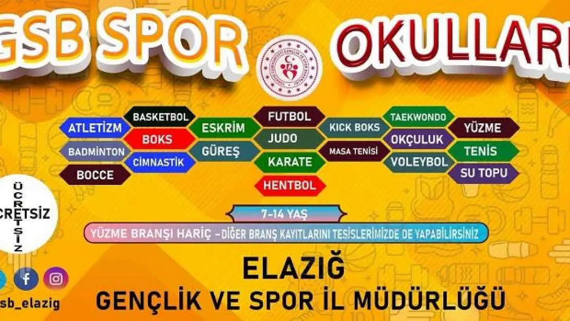 'Elazığ´da GSB Spor Okulları kayıtları başladı'