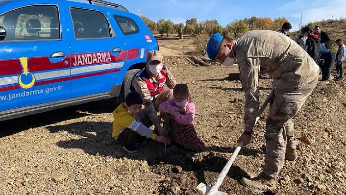 'Elazığ´da  jandarma ekipleri bir günde 8 bin 300 fidan dikti'