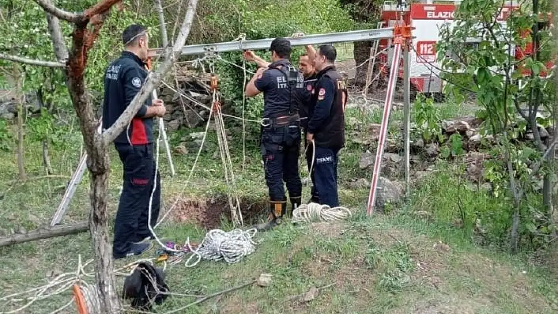 'Elazığ´da kuyuya düşen inek kurtarıldı'