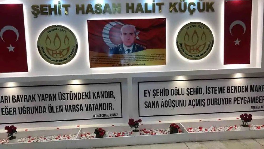 'Elazığ´da şehidin adını taşıyan okulda, şehit için köşe yapıldı'