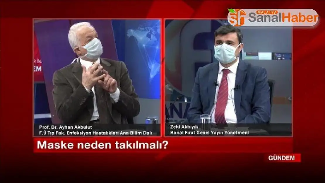 Elazığ'da televizyon programını maske takıp yaptılar