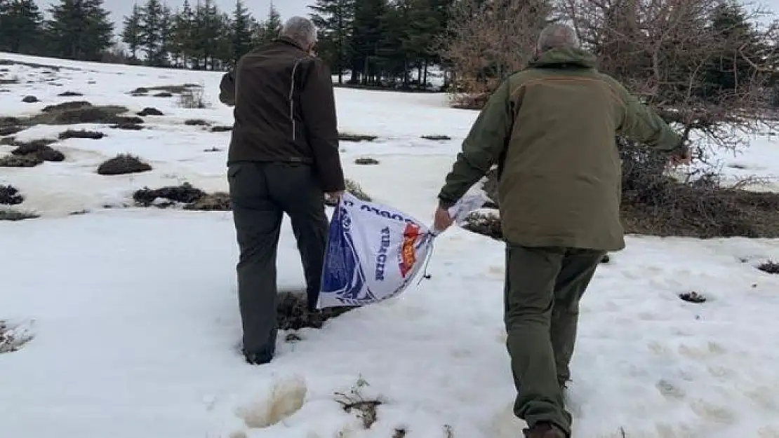 'Elazığ´da yaban hayvanları için doğaya yem bırakıldı'