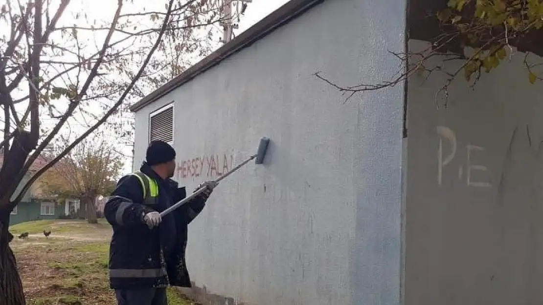 'Elazığ´daki görüntü kirliliğine neden olan duvar yazıları siliniyor'