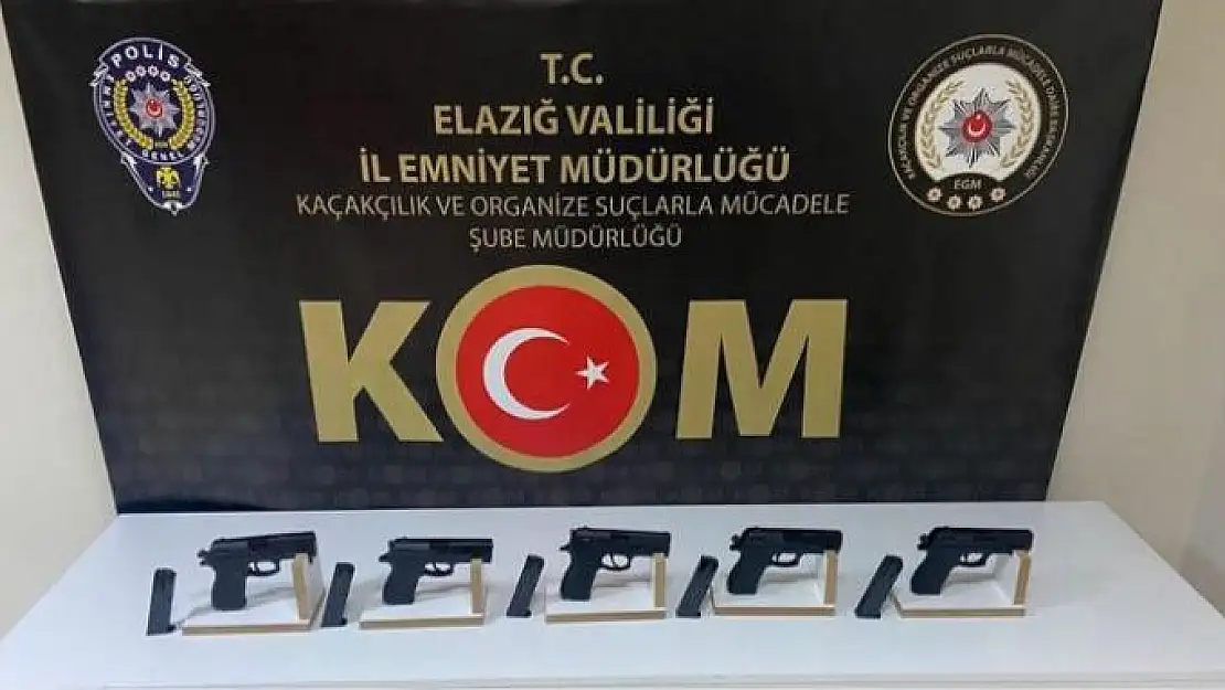 'Elazığda 5 adet ruhsatsız tabanca ele geçirildi'