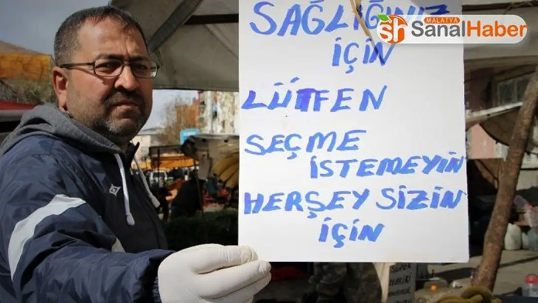 Elazığlı pazarcıların korona virüs önlemi