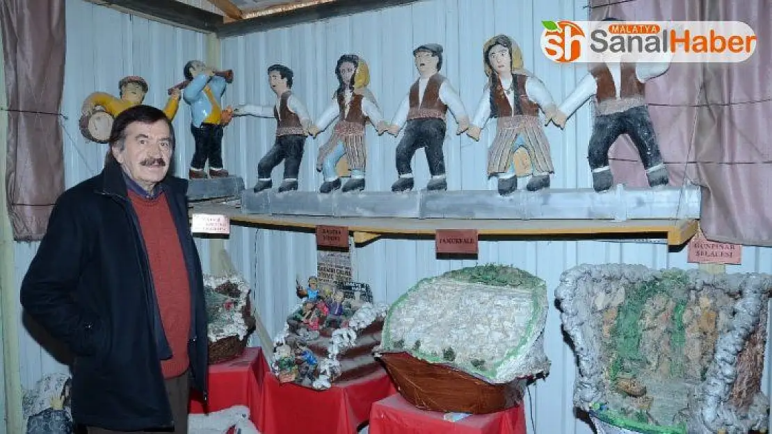 Emekli öğretmene maket yapımı enografik sanatçı kartı