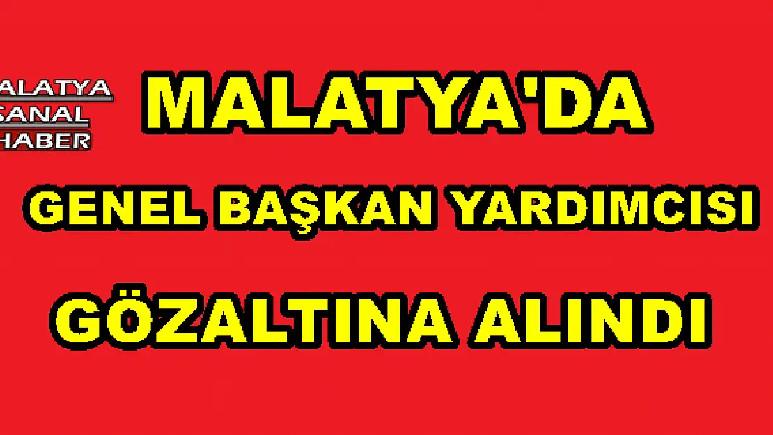 MALATYA'DA GENEL BAŞKAN YARDIMCISI GÖZALTINA ALINDI