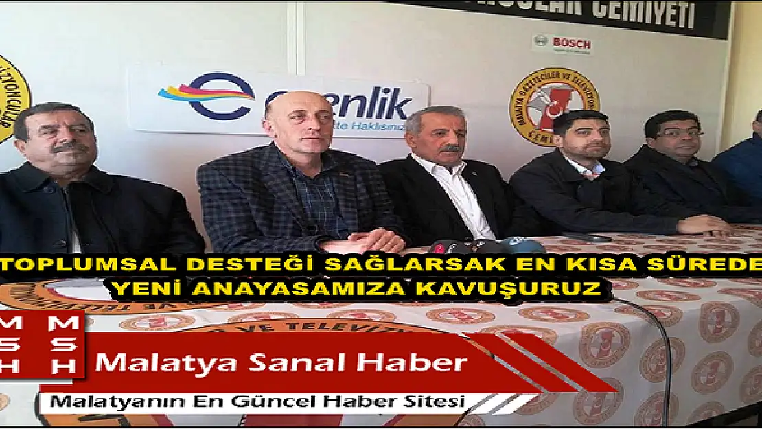 ŞAHİN YENİ ANAYASA ÇALIŞMALARINDAN UMUTLU 
