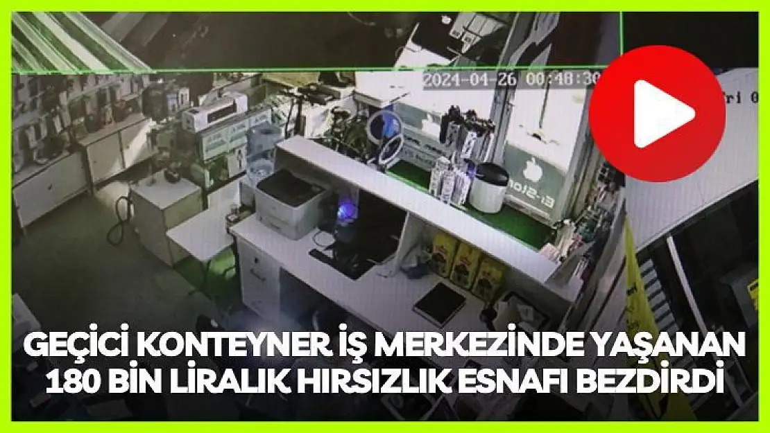 Geçici konteyner iş merkezinde yaşanan 180 bin liralık hırsızlık esnafı bezdirdi