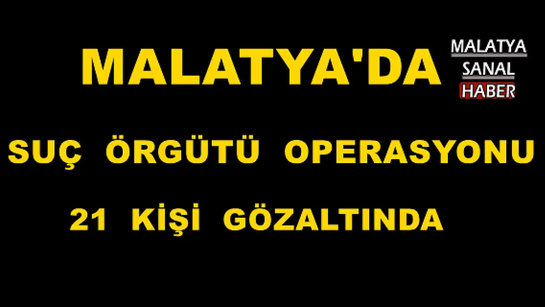 Malatya´da suç örgütü operasyonu: 21 kişi gözaltında