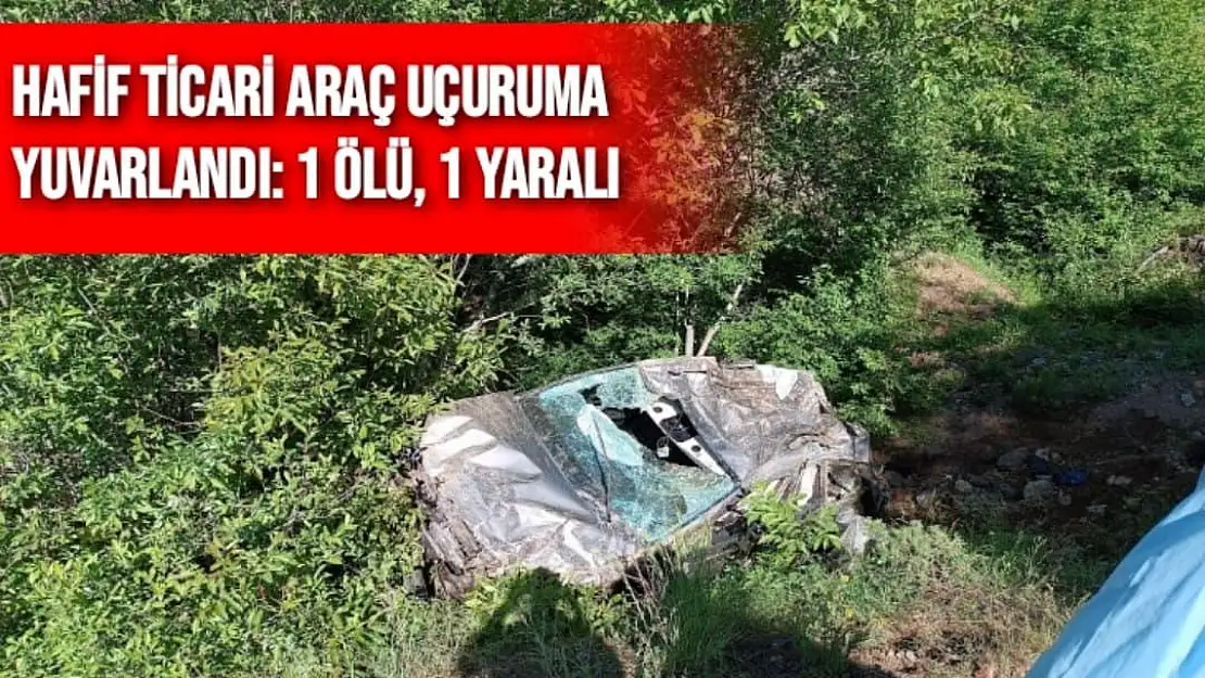 Hafif ticari araç uçuruma yuvarlandı: 1 ölü, 1 yaralı