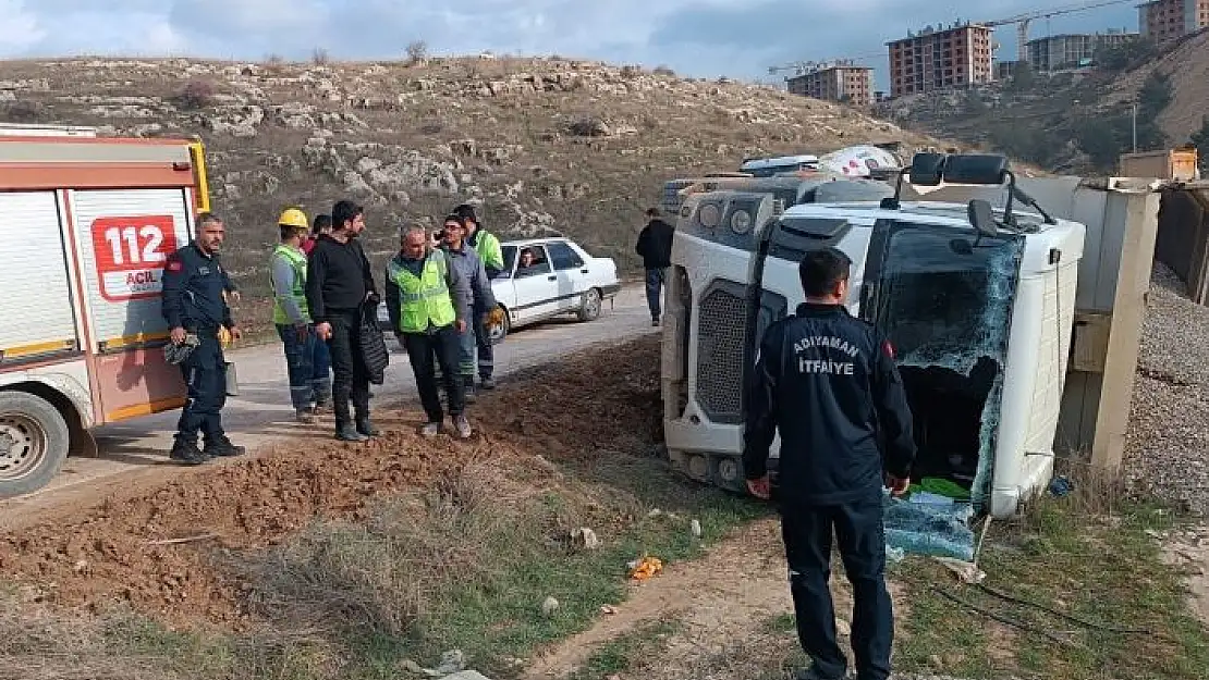 'Hafriyat yüklü kamyon devrildi: 1 yaralı'