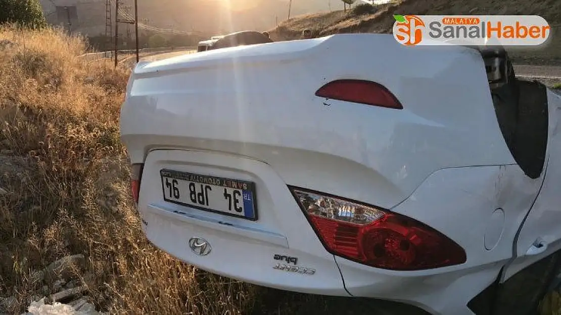 Hurdaya dönen araçtan sağ çıktı