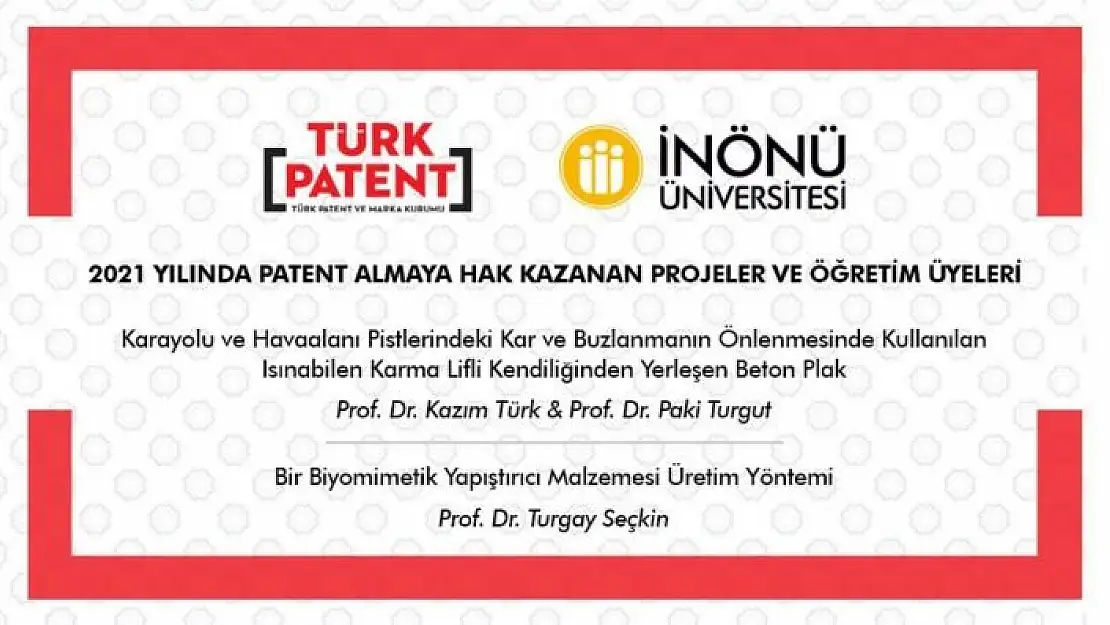 'İnönü Üniversitesi´nde 2 proje patent aldı'