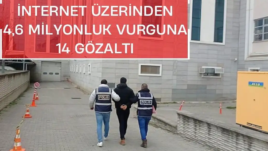 İnternet üzerinden 4,6 milyonluk vurguna 14 gözaltı