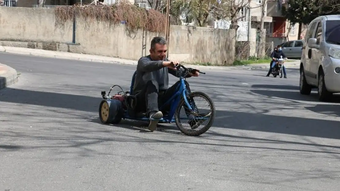 'İşsizlikten sıkılan servis şoförü motorlu drift trike yaptı'