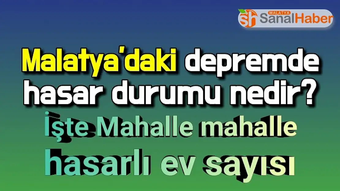 İşte Malatya´da Mahalle mahalle hasarlı ev sayısı