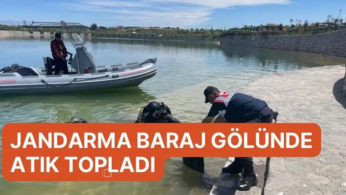 jandarma baraj gölünde atık topladı