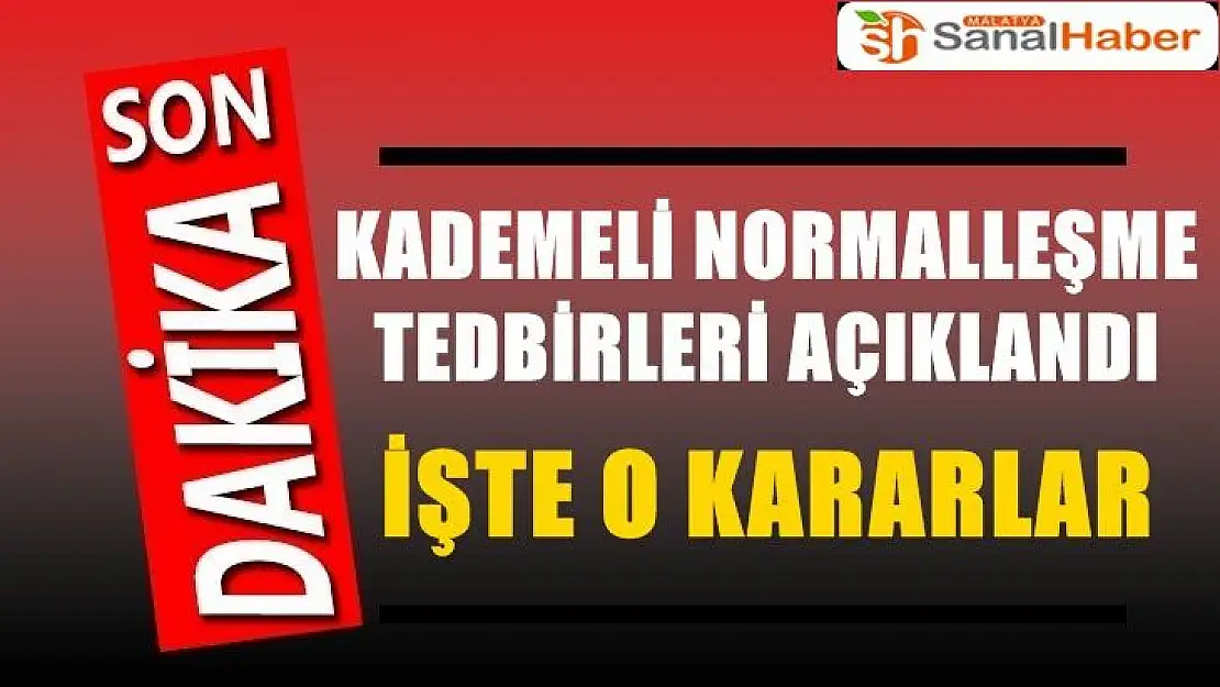 Kademeli Normalleşme Tedbirleri açıklandı