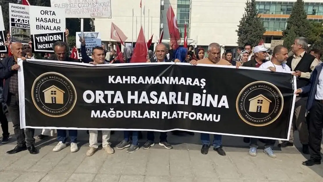 'Kahramanmaraş´ta orta hasarlı bina sakinlerinden basın açıklaması'