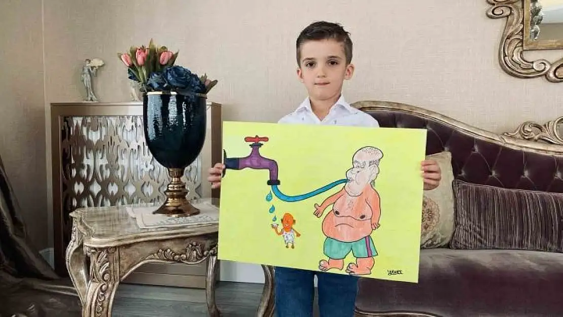 'Kahramanmaraşta 7 yaşındaki minik karikatürist il birincisi oldu'