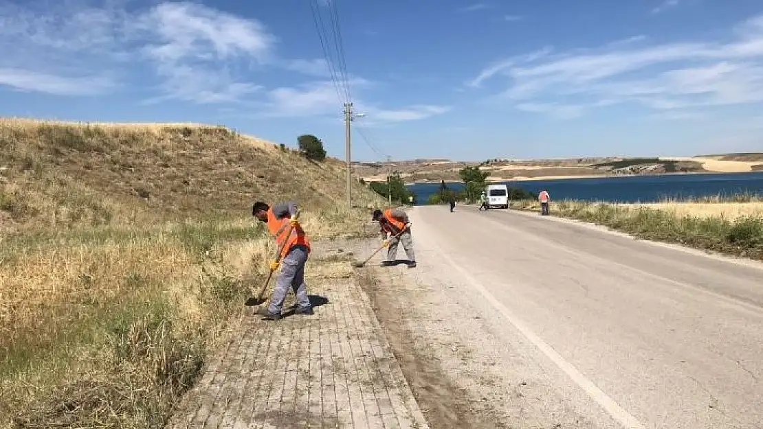 'Kaldırım ve yollardaki yabani otlar temizleniyor'