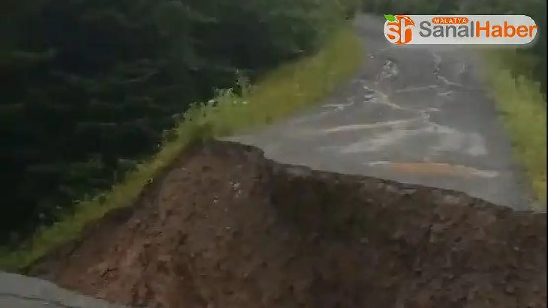Kanada'da sel nedeniyle yol çöktü