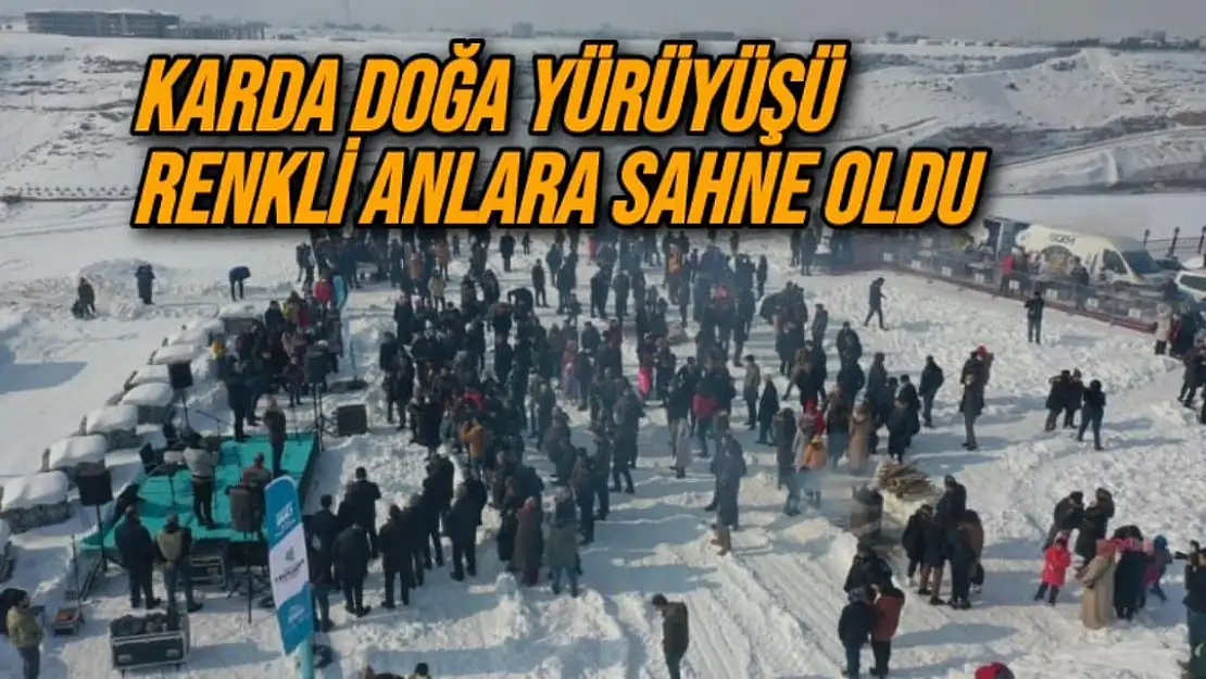 Karda doğa yürüyüşü renkli anlara sahne oldu