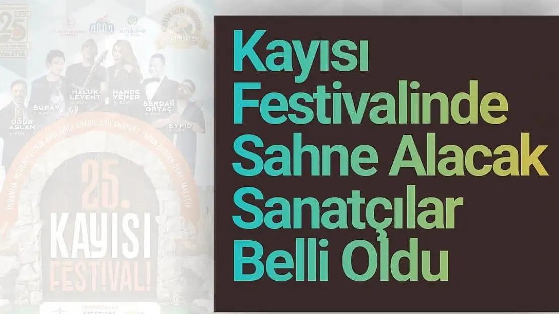 Kayısı Festivalinde Sahne Alacak Sanatçılar Belli Oldu