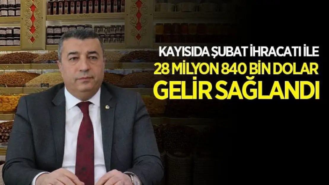 Kayısıda Şubat ihracatı ile 28 milyon 840 bin dolar gelir sağlandı