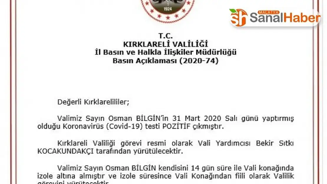 Kale Eski kaymakamı korona virüse yakalandı