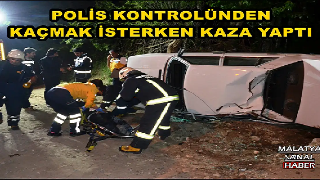 MALATYA'DA  TAKLA ATAN ARAÇTAN YARALIYI İTFAİYE EKİPLERİ ÇIKARDI