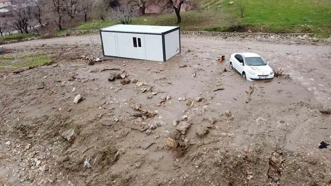 'Konteynerin sele kapıldığı yer dron ile görüntülendi'