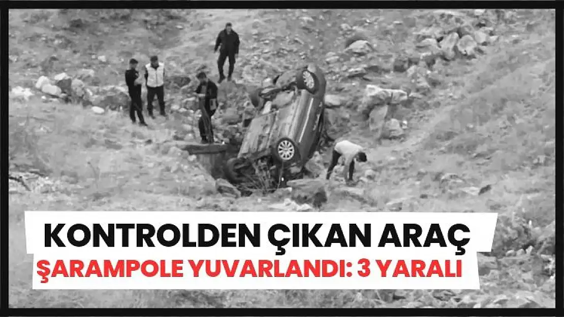 Kontrolden çıkan araç şarampole yuvarlandı: 3 yaralı