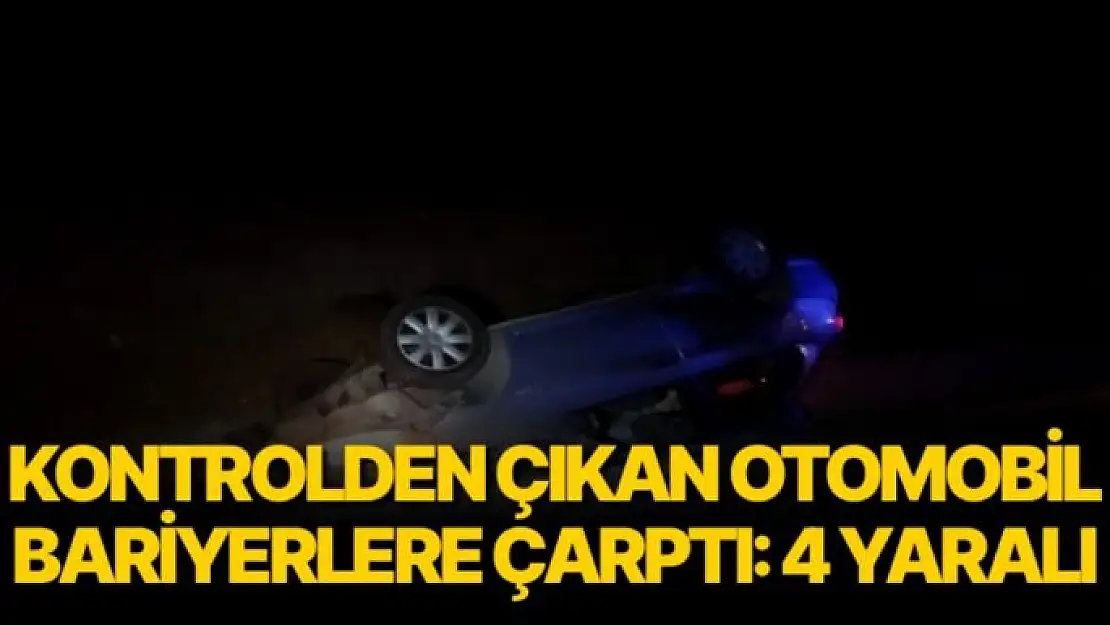 Kontrolden çıkan otomobil bariyerlere çarptı